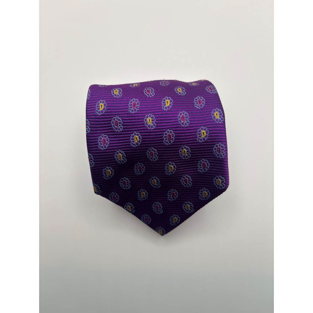 Royal Classic for Tom James Purple Silk Paisley Medallion Tie Made in USA